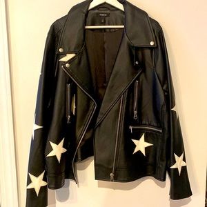 FAUX LEATHER STAR JACKET